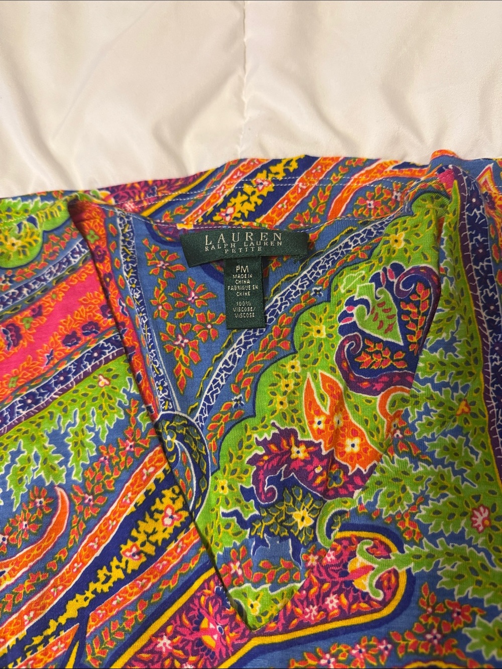 Lauren Ralph Lauren Multicolor Paisley V-Neck Blouse